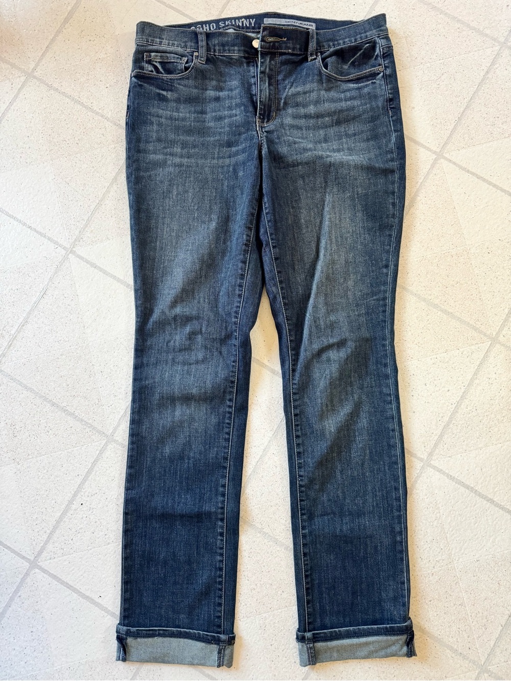 DKNY Slim Skinny Jeans in Dark Blue Denim